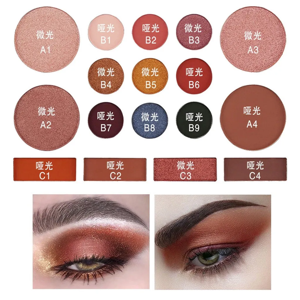 17 Color Matte Shimmer Eyeshadow Palette Smoky Nature Nude Earth Tone Waterproof