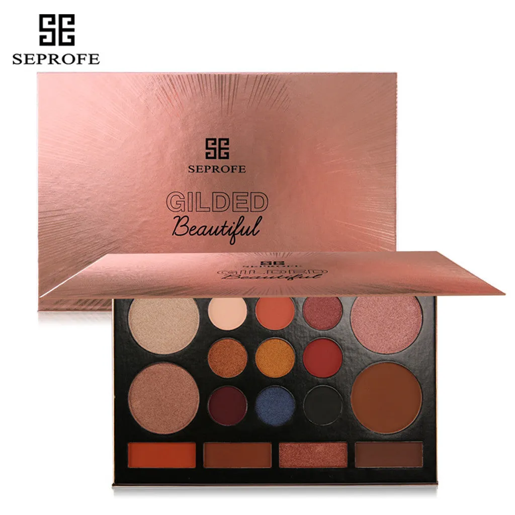 17 Color Matte Shimmer Eyeshadow Palette Smoky Nature Nude Earth Tone Waterproof