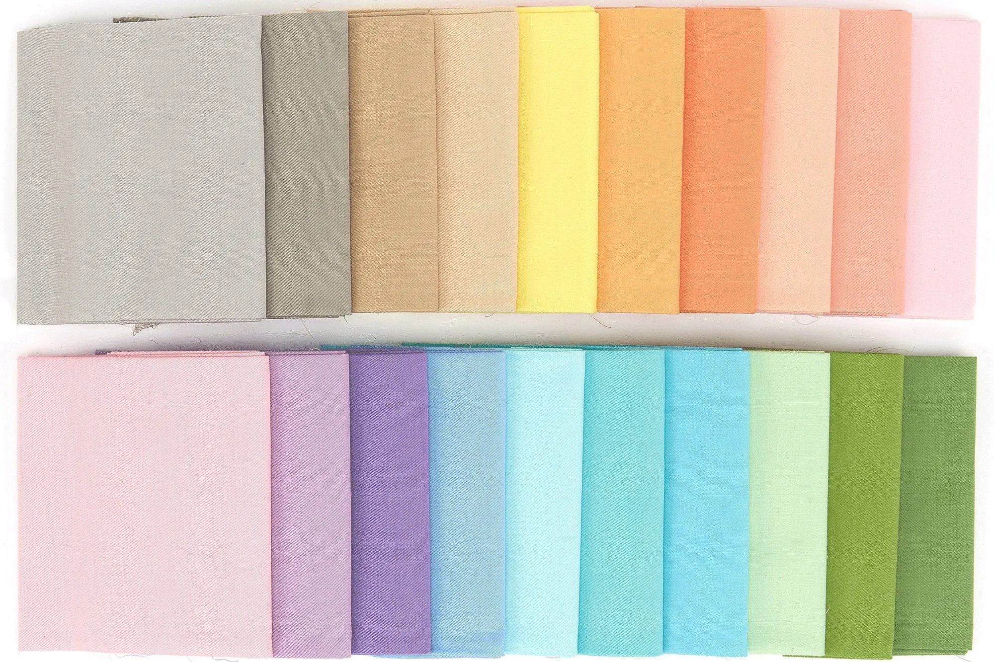 20 Fat Quarter Bundle -100% Cotton | Pure Solids | Pastel Mix - 20 Colors | Quilting & Crafting Soft Fabric | Gift Set