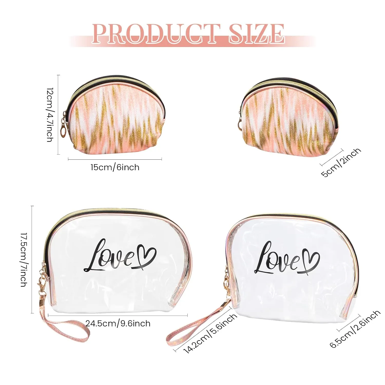 2PCs Portable Makeup Organizer Bag-LOVE(SA2405-125)