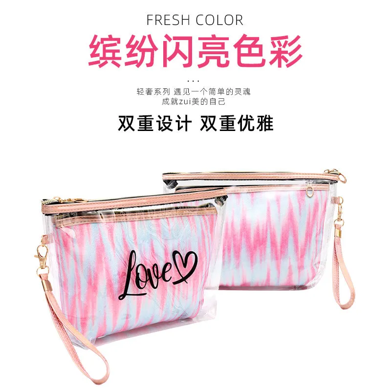 2PCs Portable Makeup Organizer Bag-LOVE(SA2405-125)