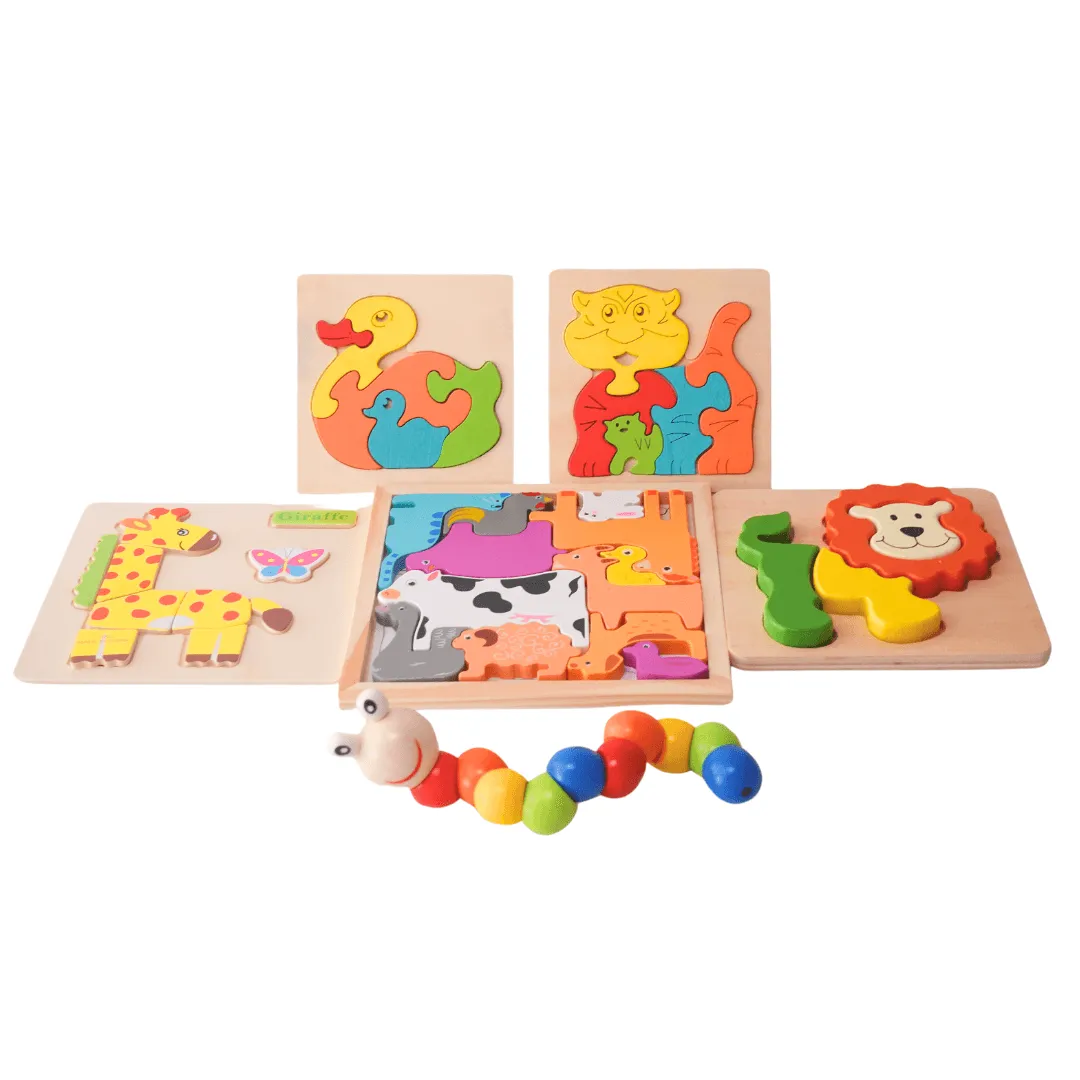 6 in 1 Best Combo of 5 Puzzles   1 Caterpillar Twister for Kids(Random design will be send)