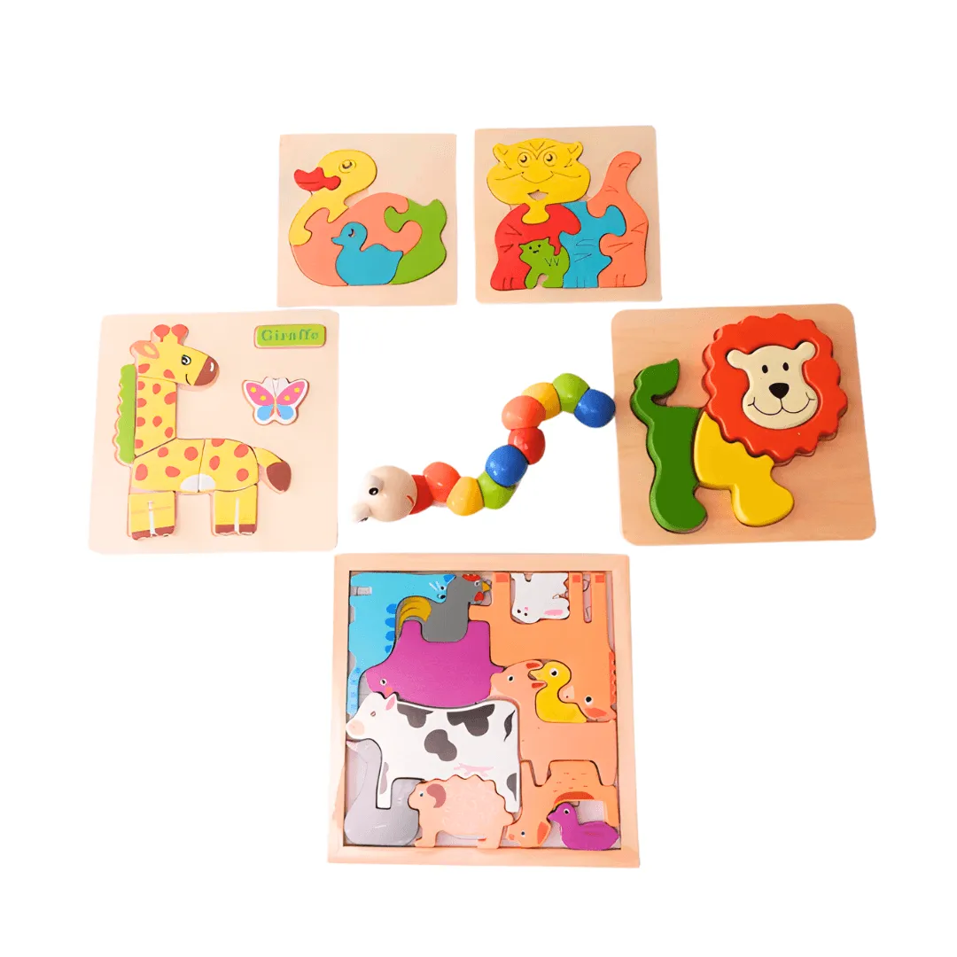 6 in 1 Best Combo of 5 Puzzles   1 Caterpillar Twister for Kids(Random design will be send)