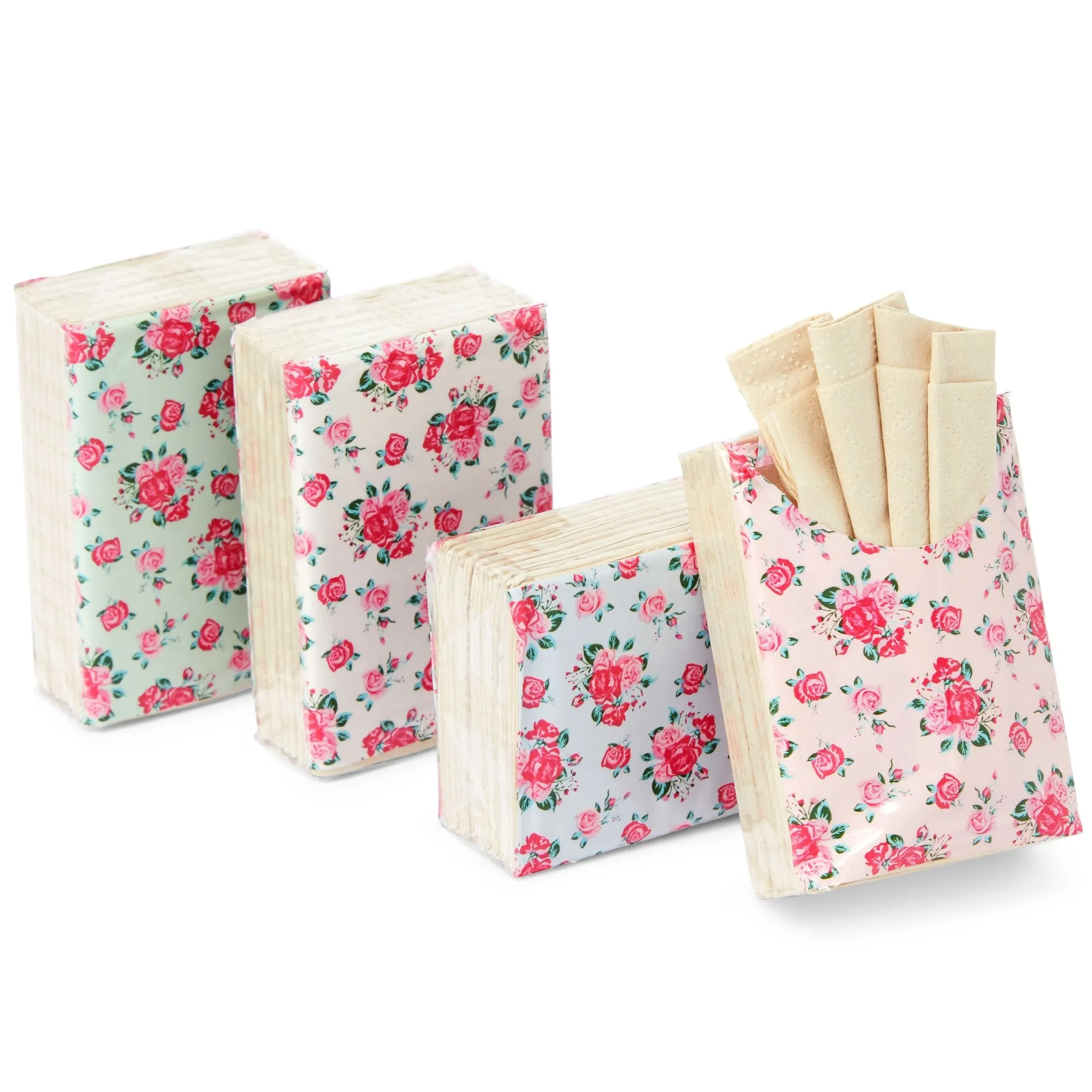 72 Pack Individual Floral Tissues, Small Pocket Travel Size Personal Facial Tissues in Bulk