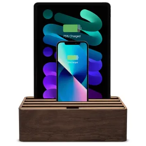 Classic Walnut ALLDOCK - Elegant and Stylish Multi-Device Charging Station