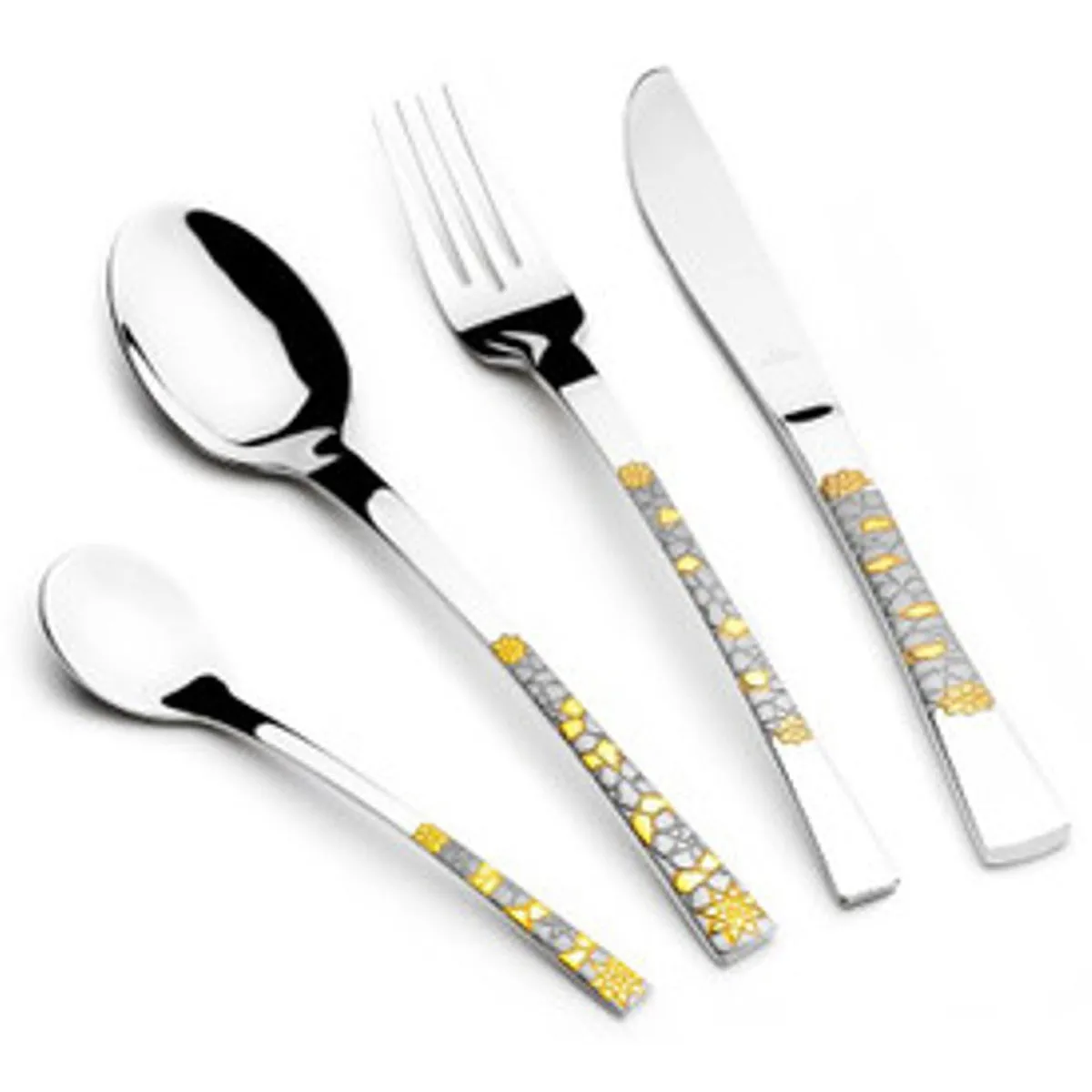 Arshia Stainless Steel Cutlery Sets 50pcs Gold & Silver