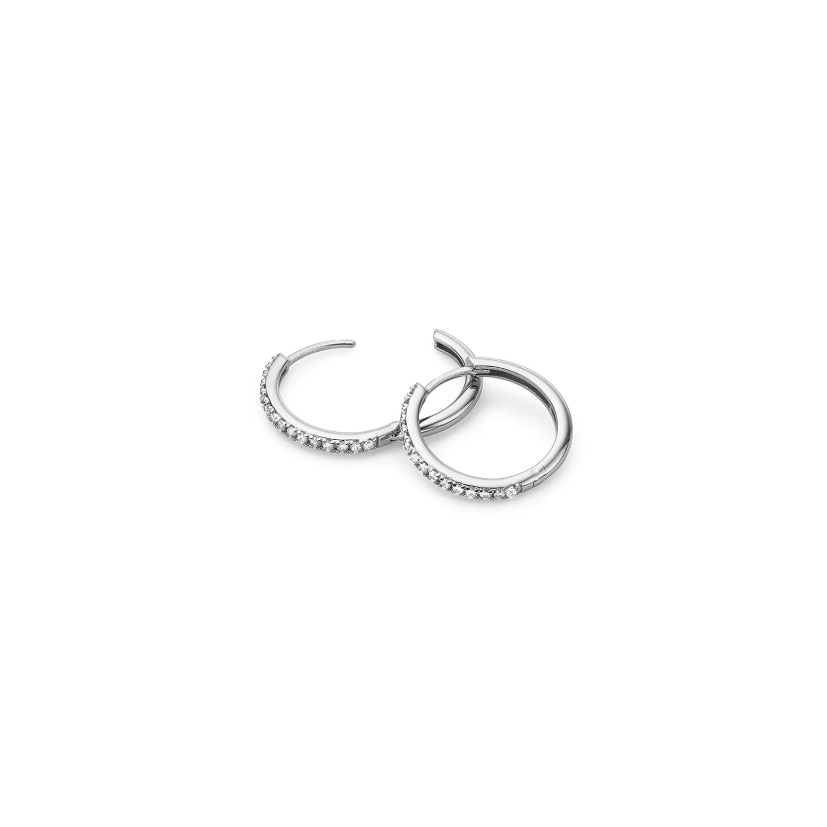 Beam Pavé Hoop Earrings Bundle (Silver)