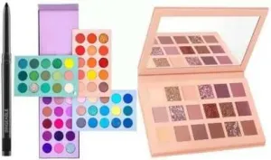 Bingeable Kajal& 4 IN 1 Color Board Eye Shadow Makeup Palette & Nude Edition Eye Shadow Palette 18 (Pack of 3 ,Multi color)