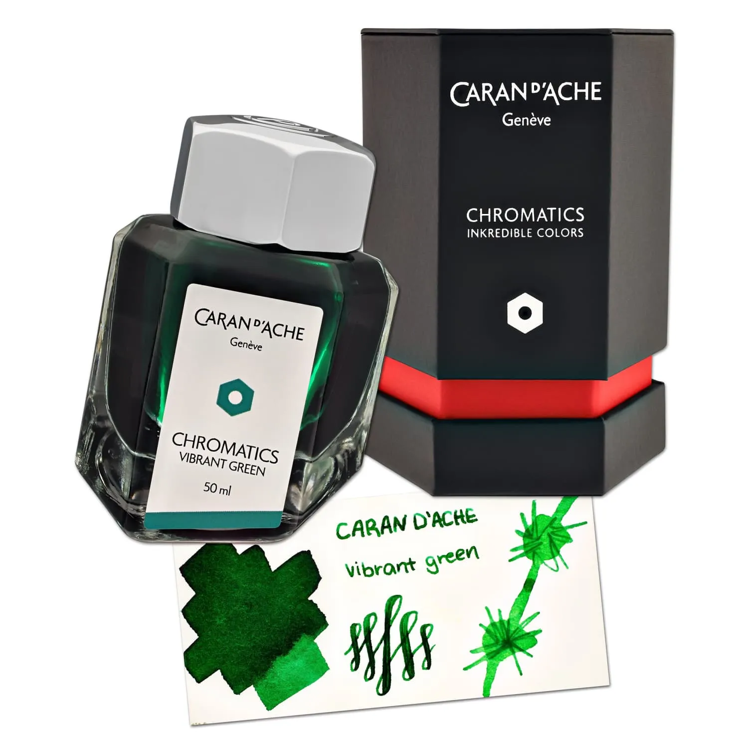 Caran d'Ache Chromatics Bottled Ink in Vibrant Green - 50 mL