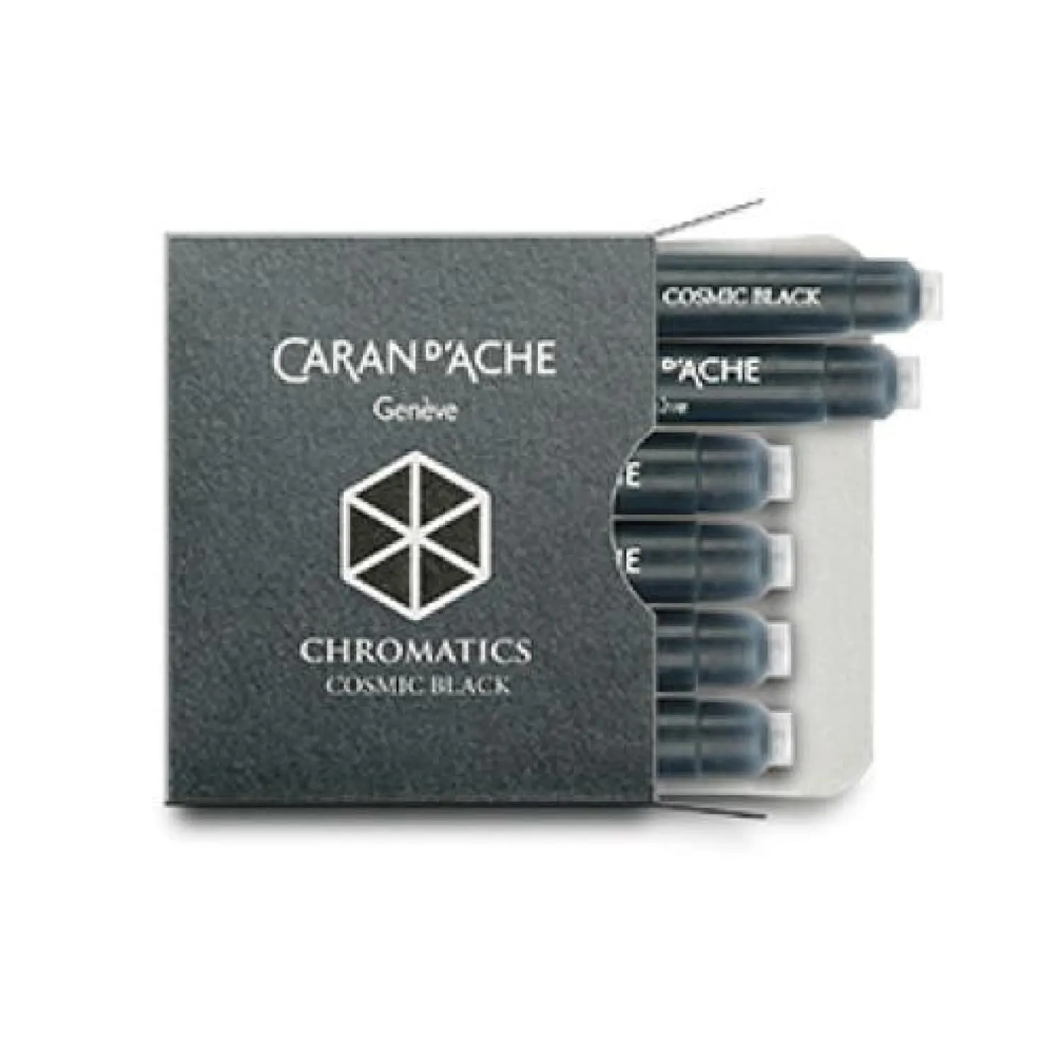 Caran d'Ache Chromatics Ink Cartridges in Cosmic Black - Pack of 6