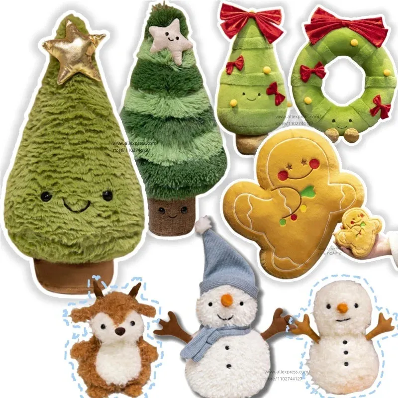 Christmas Tree Plushie – Adorable Gingerbread Reindeer & Snowman | Perfect Holiday Gift!