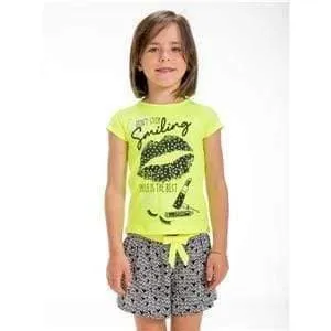 CLEARANCE DEAL - UBS2 - Girls Lime & Black Shorts & T-shirt Set Clearance SALE 5yrs