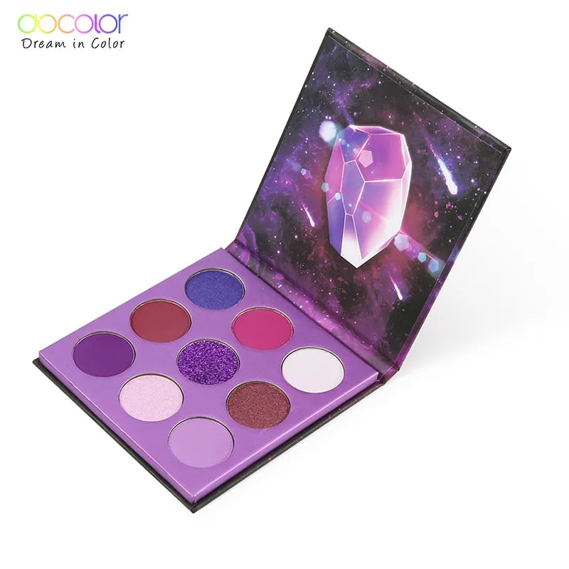 Docolor Eyeshadow Palette 9 Colors Gemstone Shadow Palette Makeup Powder Matte Shimmer Glitter Pigmented Waterproof Palette