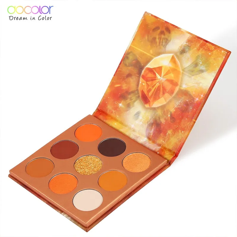 Docolor Eyeshadow Palette 9 Colors Gemstone Shadow Palette Makeup Powder Matte Shimmer Glitter Pigmented Waterproof Palette