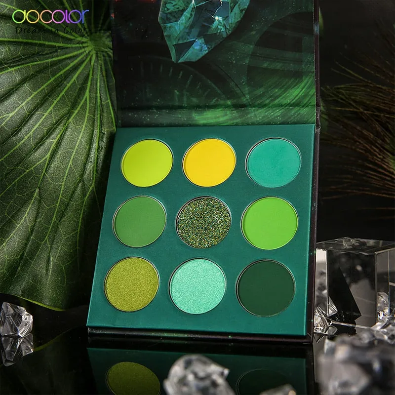 Docolor Eyeshadow Palette 9 Colors Gemstone Shadow Palette Makeup Powder Matte Shimmer Glitter Pigmented Waterproof Palette