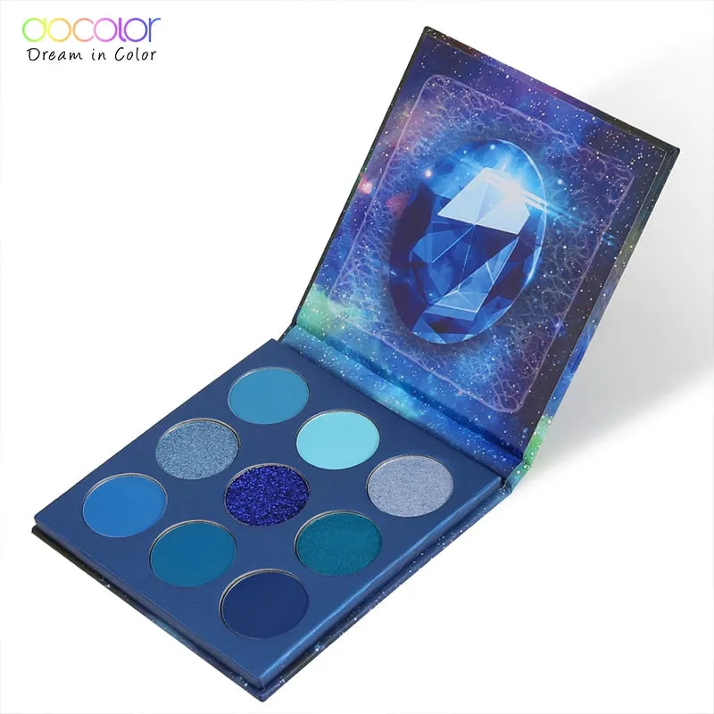 Docolor Eyeshadow Palette 9 Colors Gemstone Shadow Palette Makeup Powder Matte Shimmer Glitter Pigmented Waterproof Palette