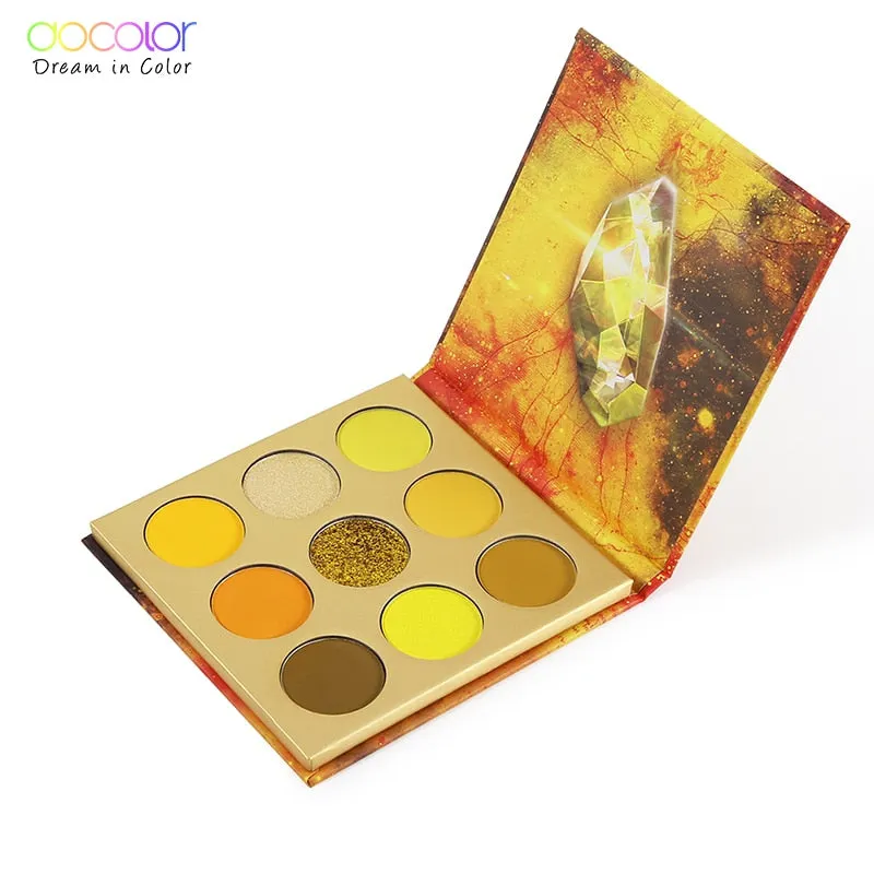 Docolor Eyeshadow Palette 9 Colors Gemstone Shadow Palette Makeup Powder Matte Shimmer Glitter Pigmented Waterproof Palette