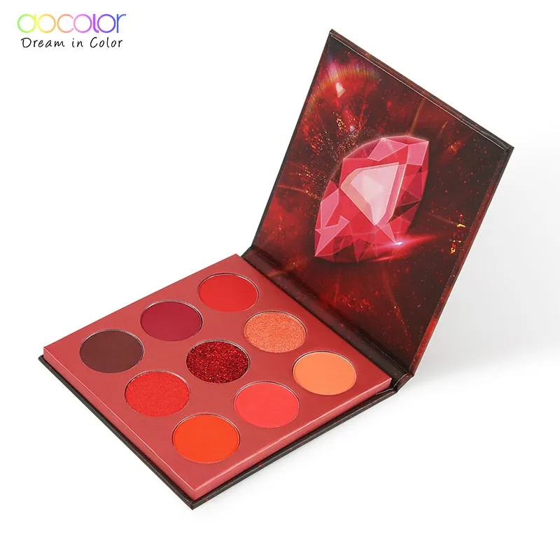 Docolor Eyeshadow Palette 9 Colors Gemstone Shadow Palette Makeup Powder Matte Shimmer Glitter Pigmented Waterproof Palette