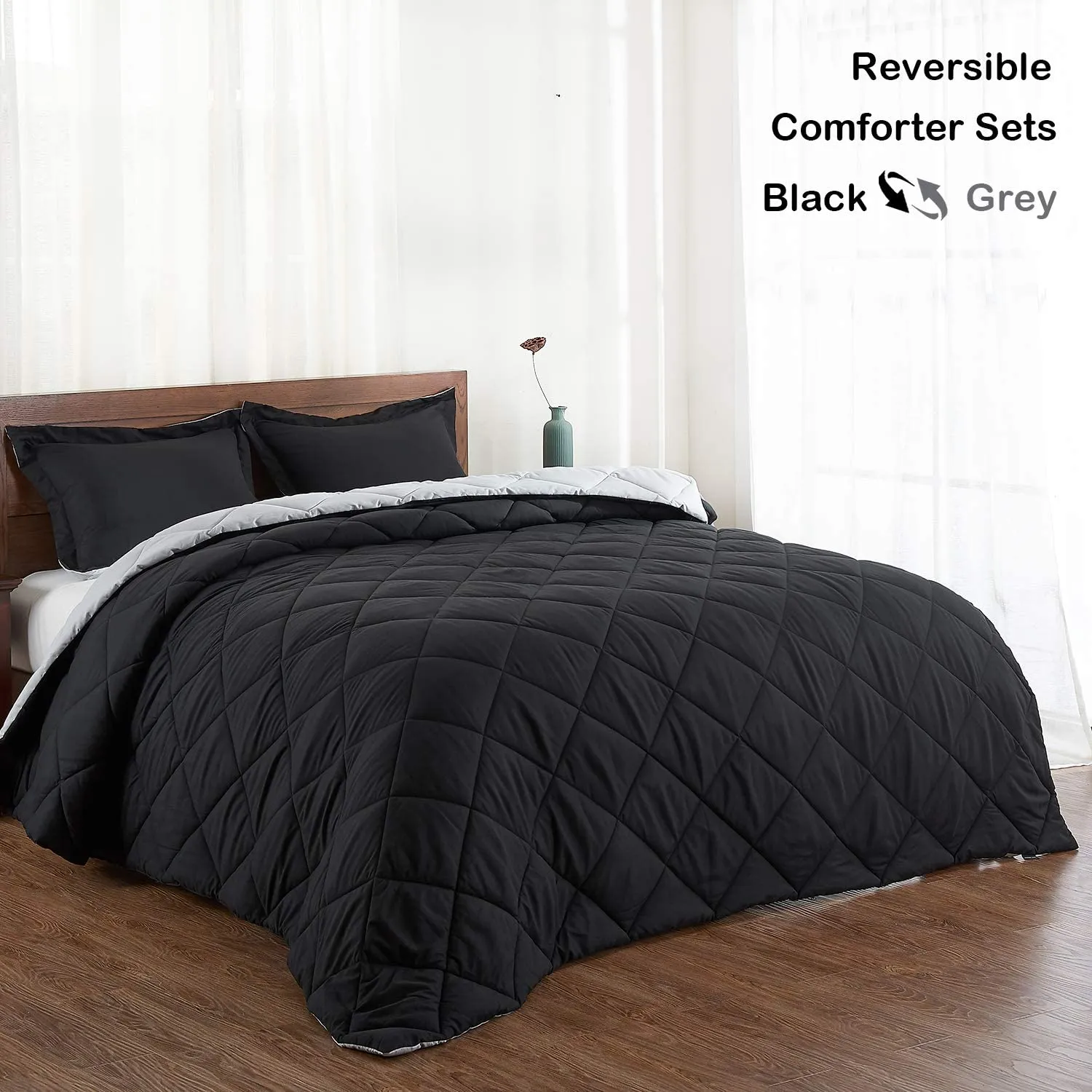 Down Alternative Reversible 3 pcs Comforter Set