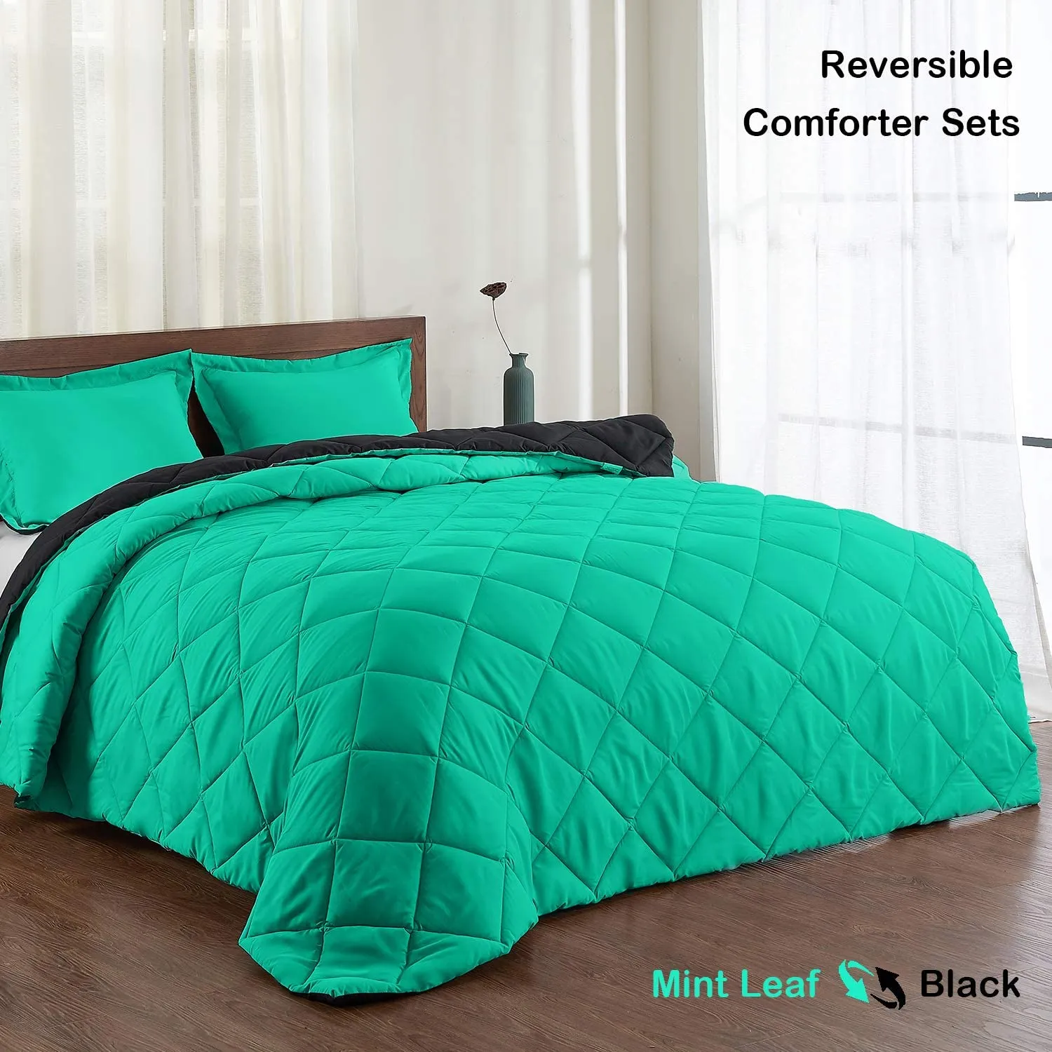 Down Alternative Reversible 3 pcs Comforter Set