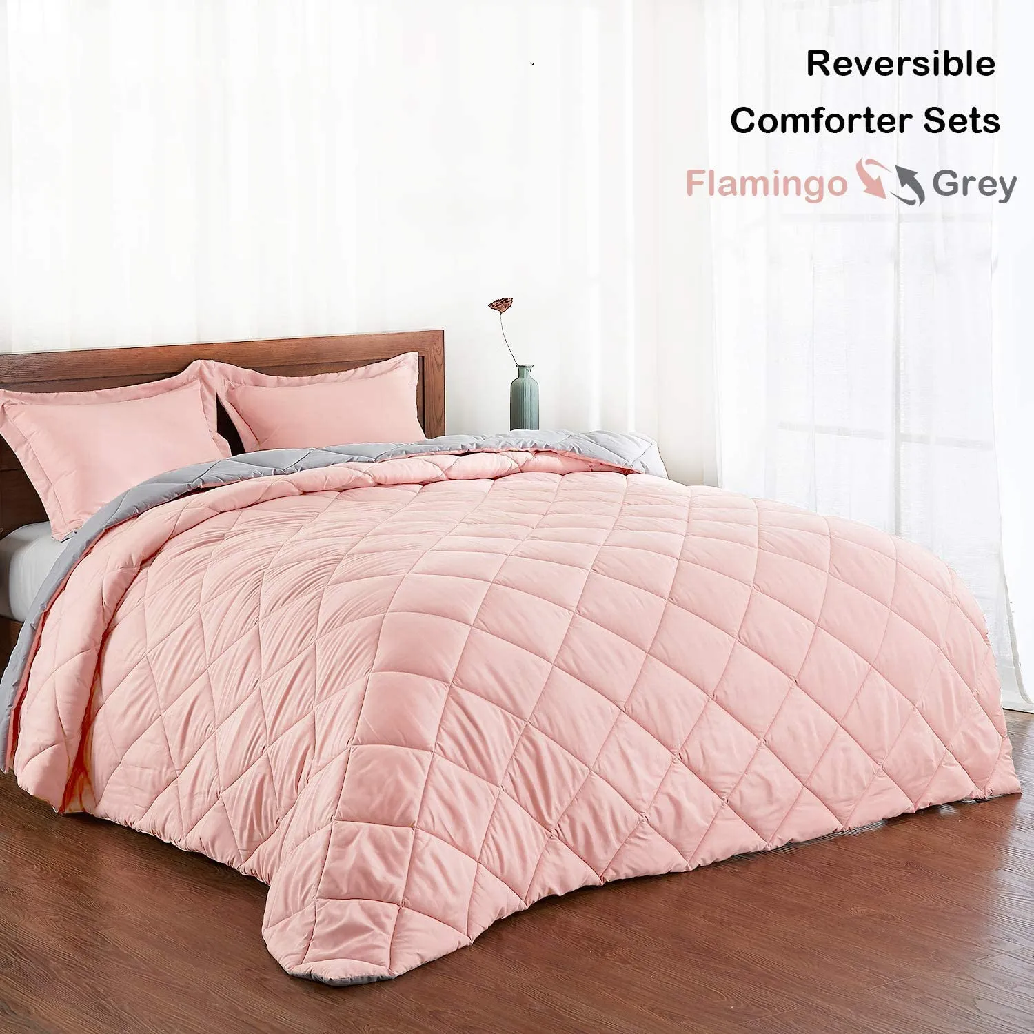 Down Alternative Reversible 3 pcs Comforter Set