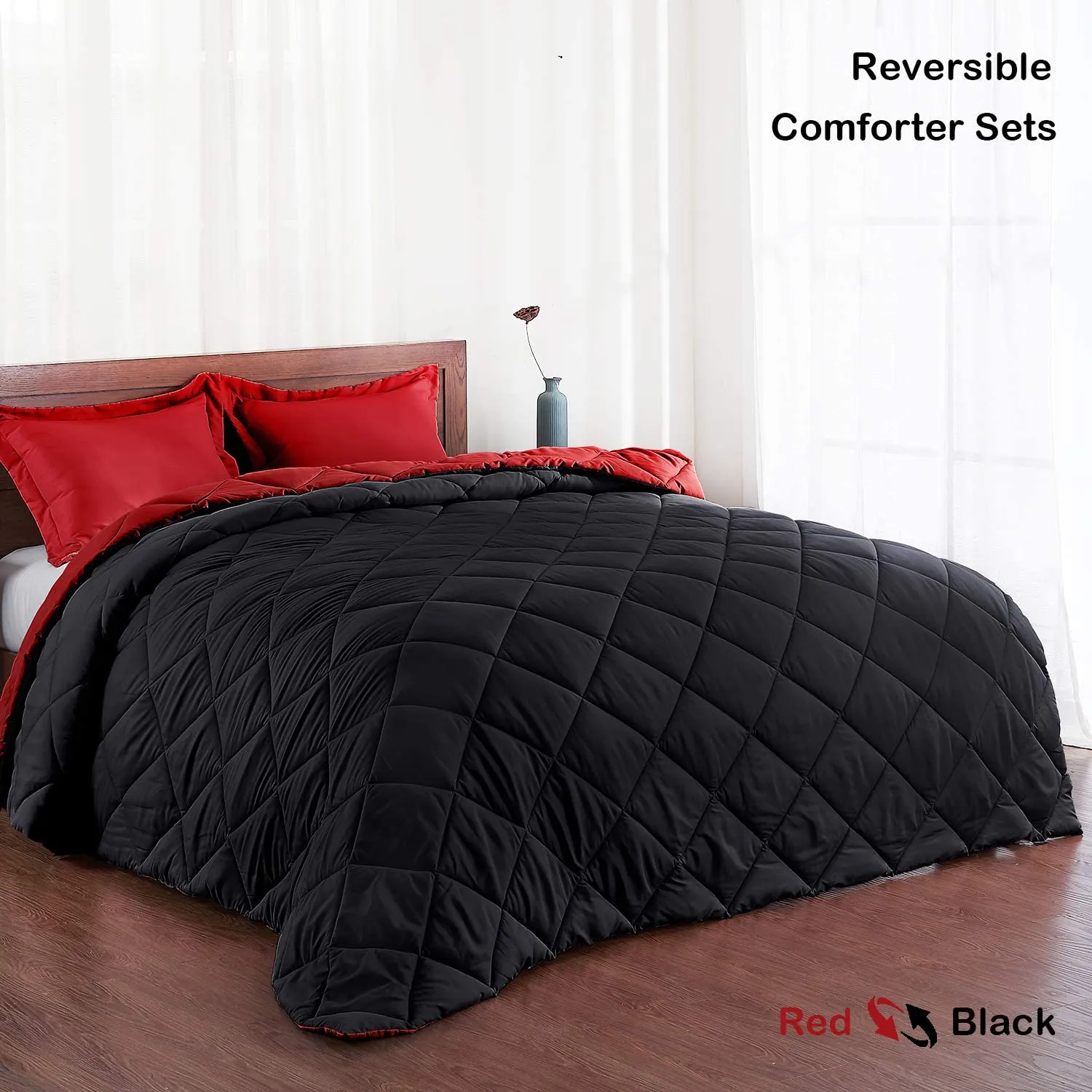 Down Alternative Reversible 3 pcs Comforter Set