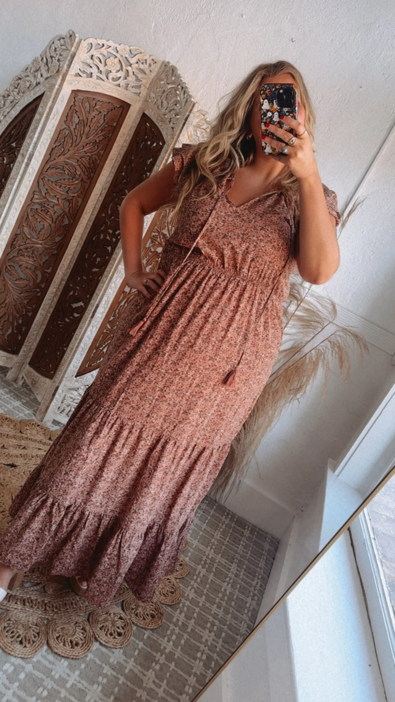 ECB Exclusive: Melody Floral Maxi Dress, Mauve