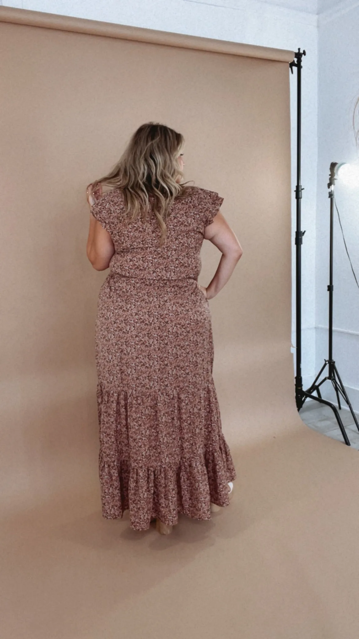 ECB Exclusive: Melody Floral Maxi Dress, Mauve