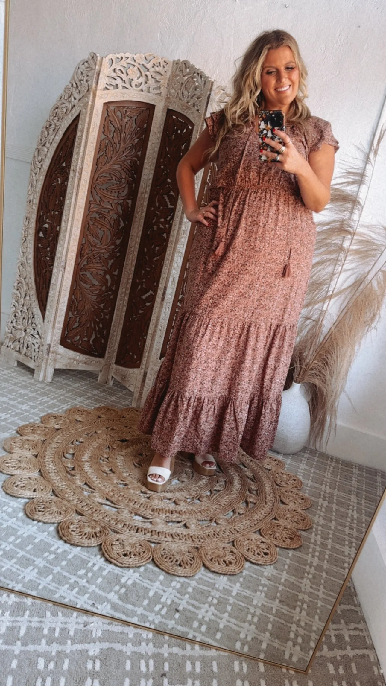 ECB Exclusive: Melody Floral Maxi Dress, Mauve