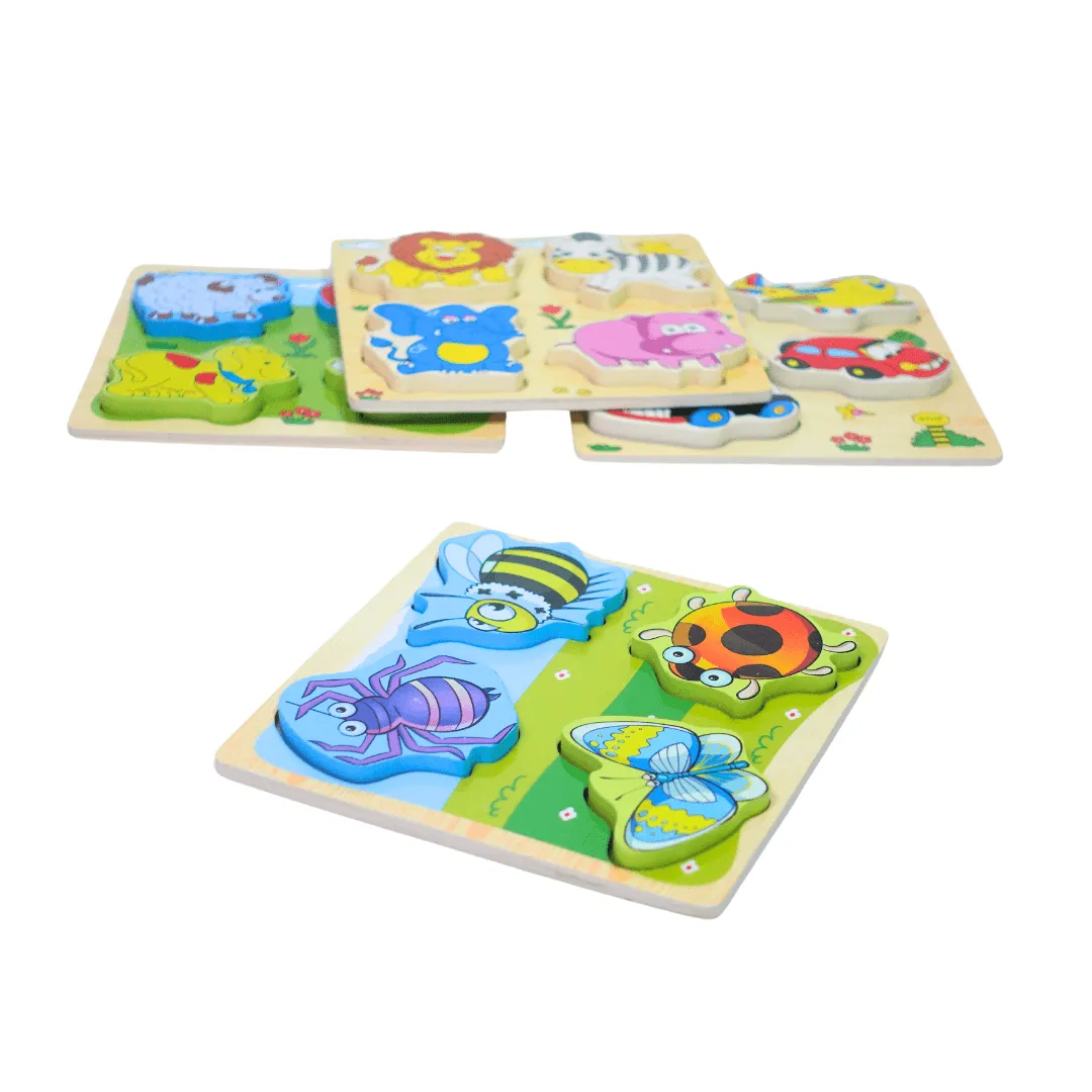 Farm Animals, Wild Animals, Vehicles, Insects-4 Puzzle for kids Age 3 (Random design will be send)