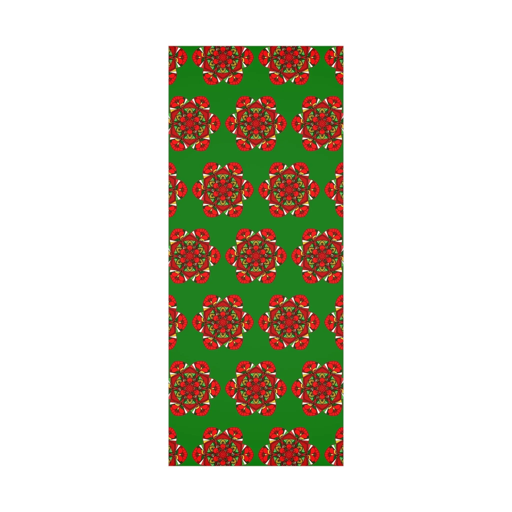 Festive Green Mandala Gift Wrap Paper - Mandala Art Design