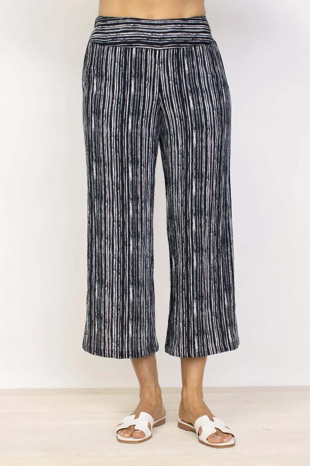 Habitat Sale, 33767 Crop Stripe Pant, Black 50% Off Regular Price