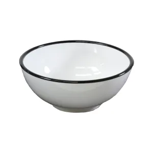 Jab Vintage Bowl White / Black Rim 17.5cm