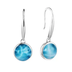 Larimar Circle French Hook Earrings