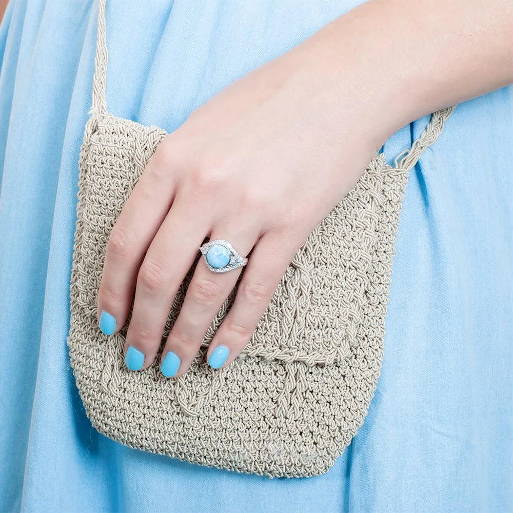 Larimar Crystal Eye Cocktail Ring