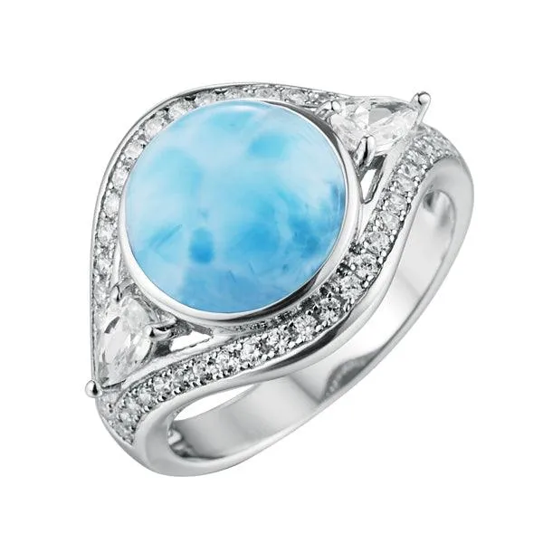 Larimar Crystal Eye Cocktail Ring