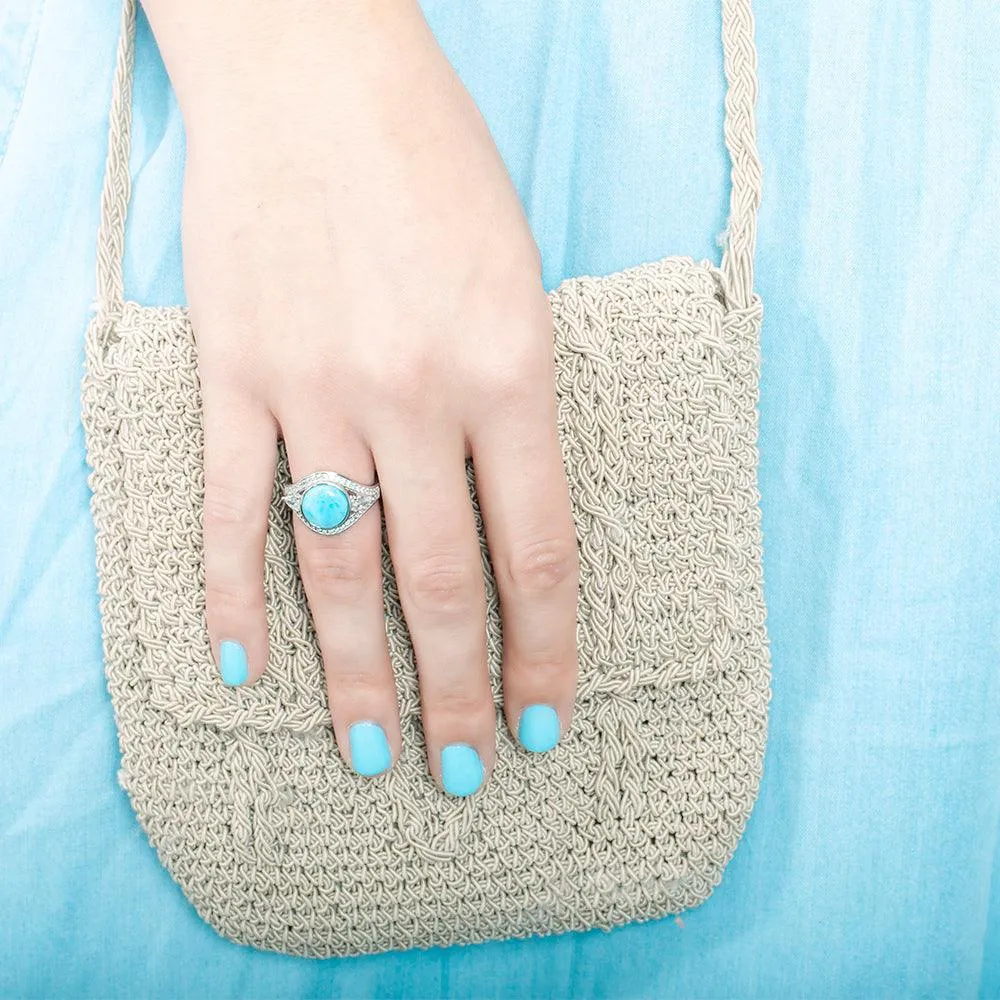 Larimar Crystal Eye Cocktail Ring