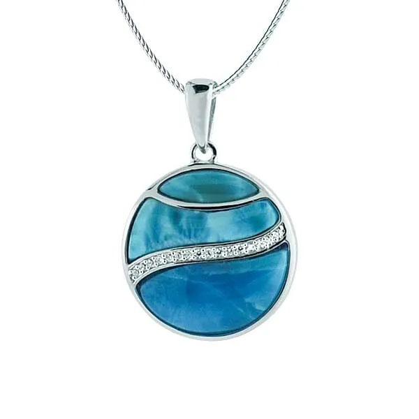 Larimar Riverflow Circle Pendant