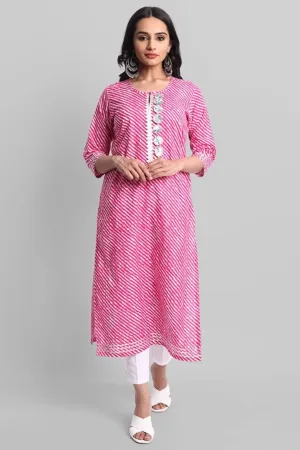 Magenta Rakhiphool Leheriya Kurta