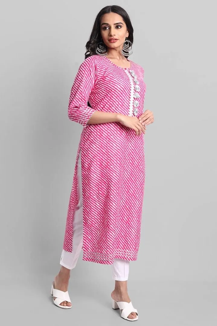 Magenta Rakhiphool Leheriya Kurta