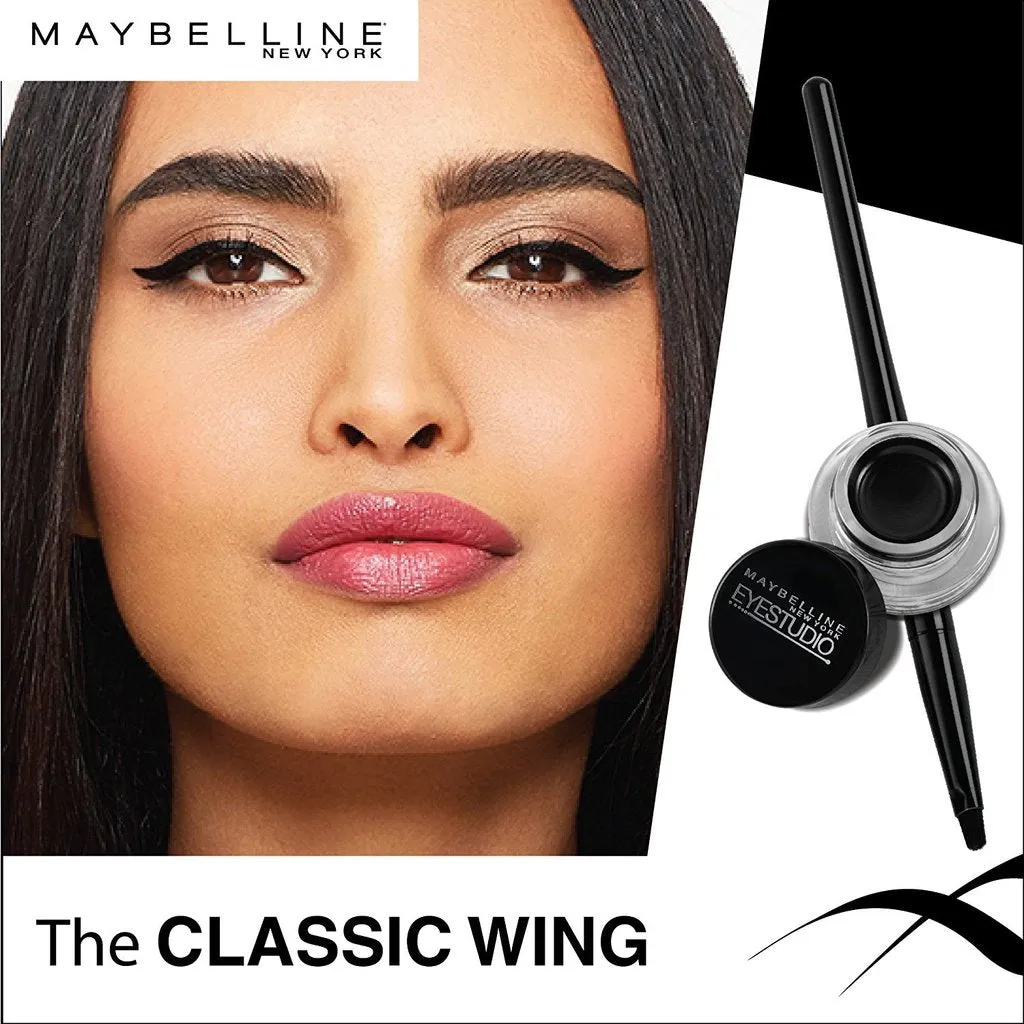 Maybelline New York Makeup Eyestudio Lasting Drama Gel Eye Liner, Blackest Black, Waterproof