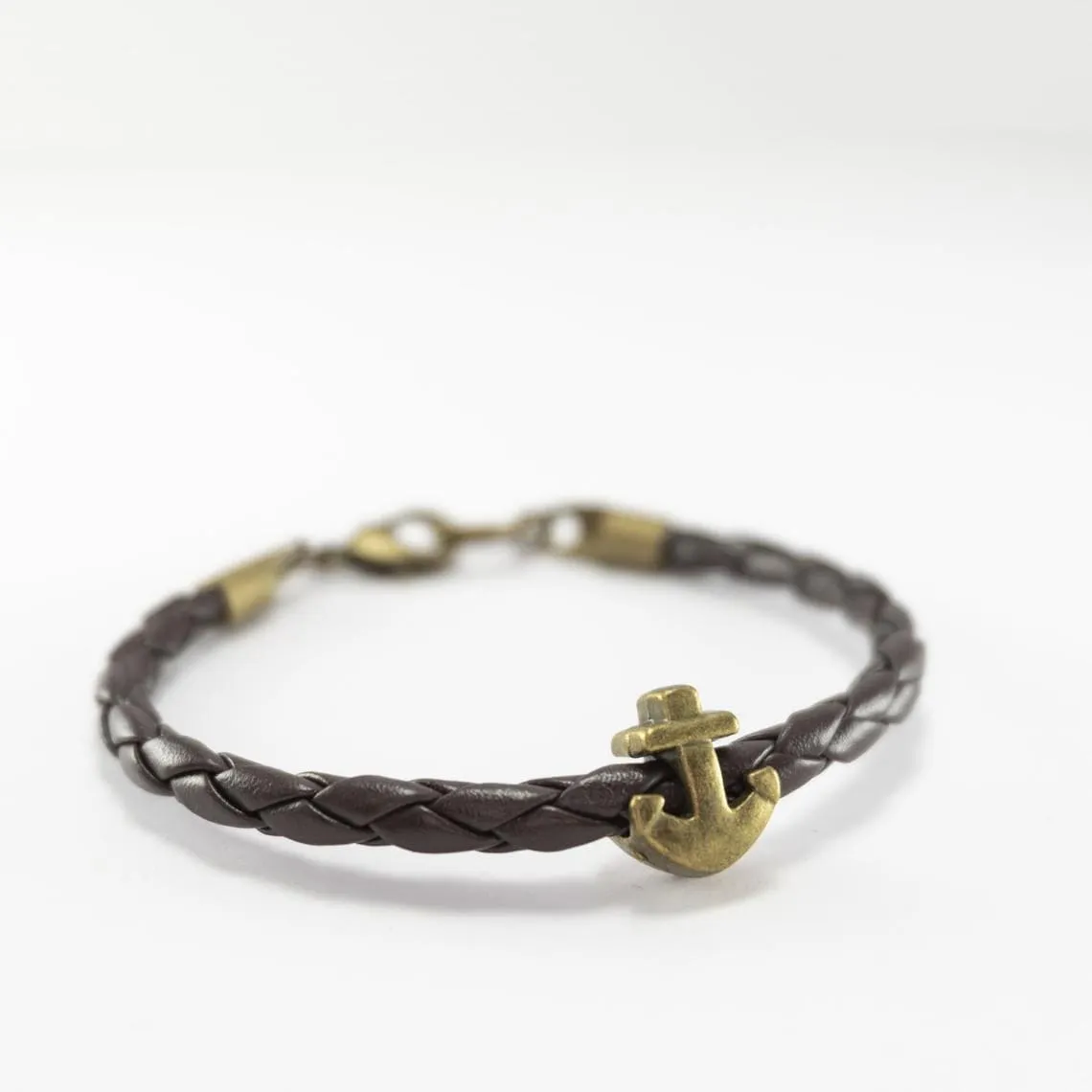 Men's Bracelet - Men's leather Bracelet - Men's Anchor Bracelet - Men's Cuff Bracelet - Men's Jewelry - Men's Gift - Boyfriend Gift - Husband Gift - Guys Jewelry