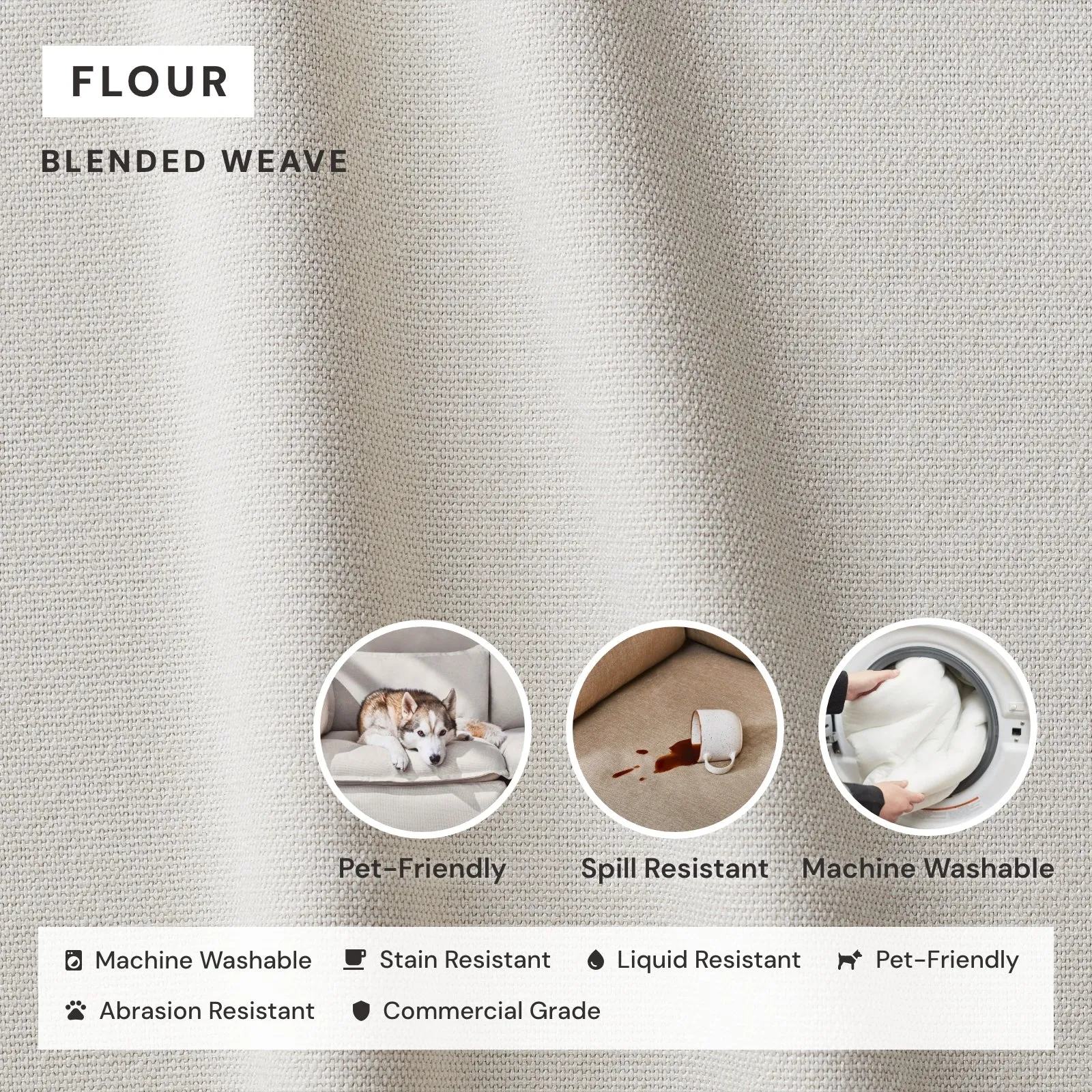 Modular Performance 2-Seater in Flour | Deluxe Blend