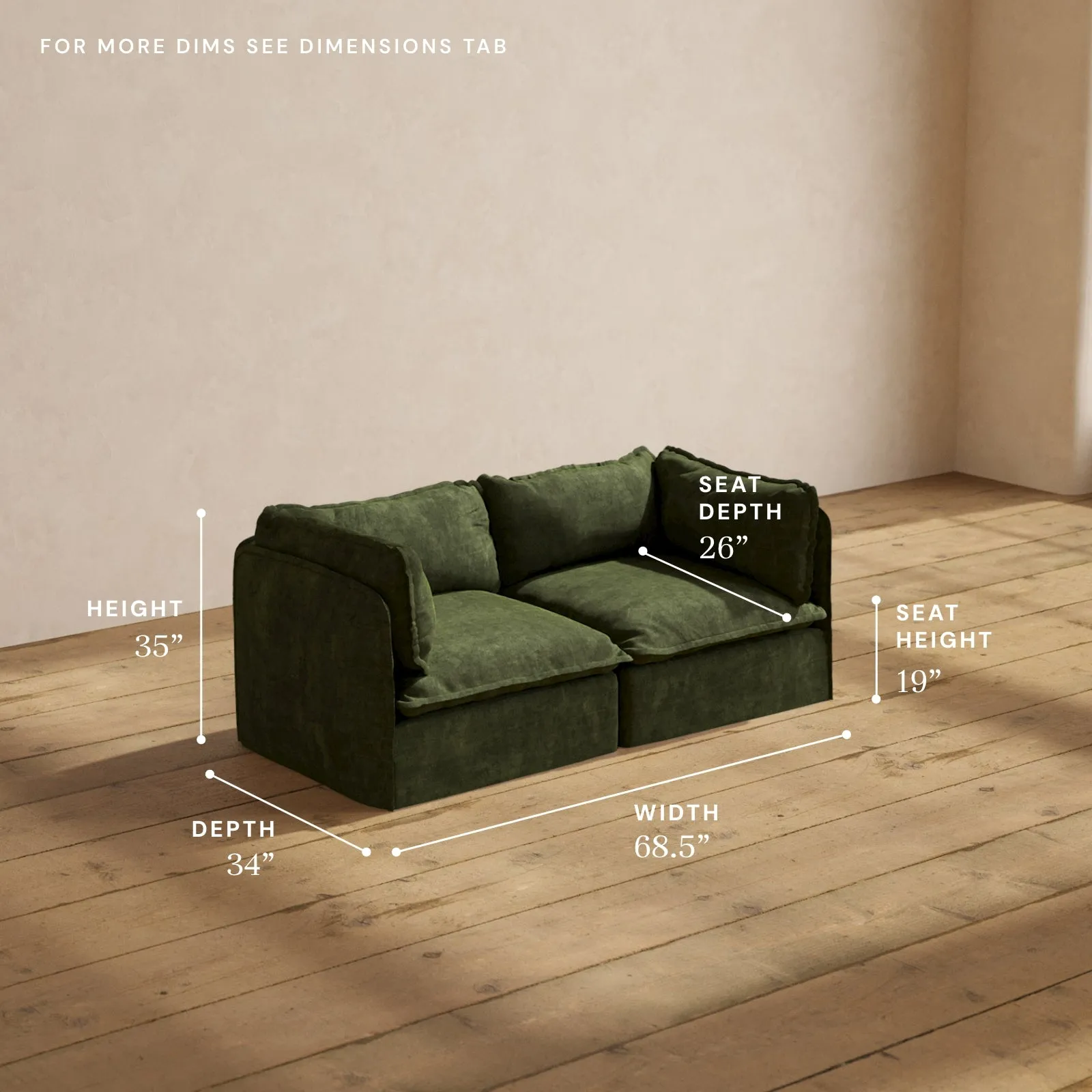 Modular Performance 2-Seater in Olive | Relaxed Blend