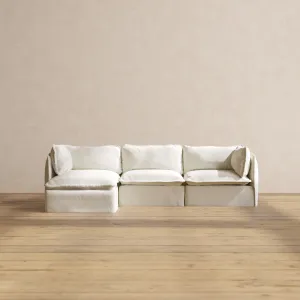 Modular Performance 3-Seater Sectional in Eggshell | Relaxed Blend