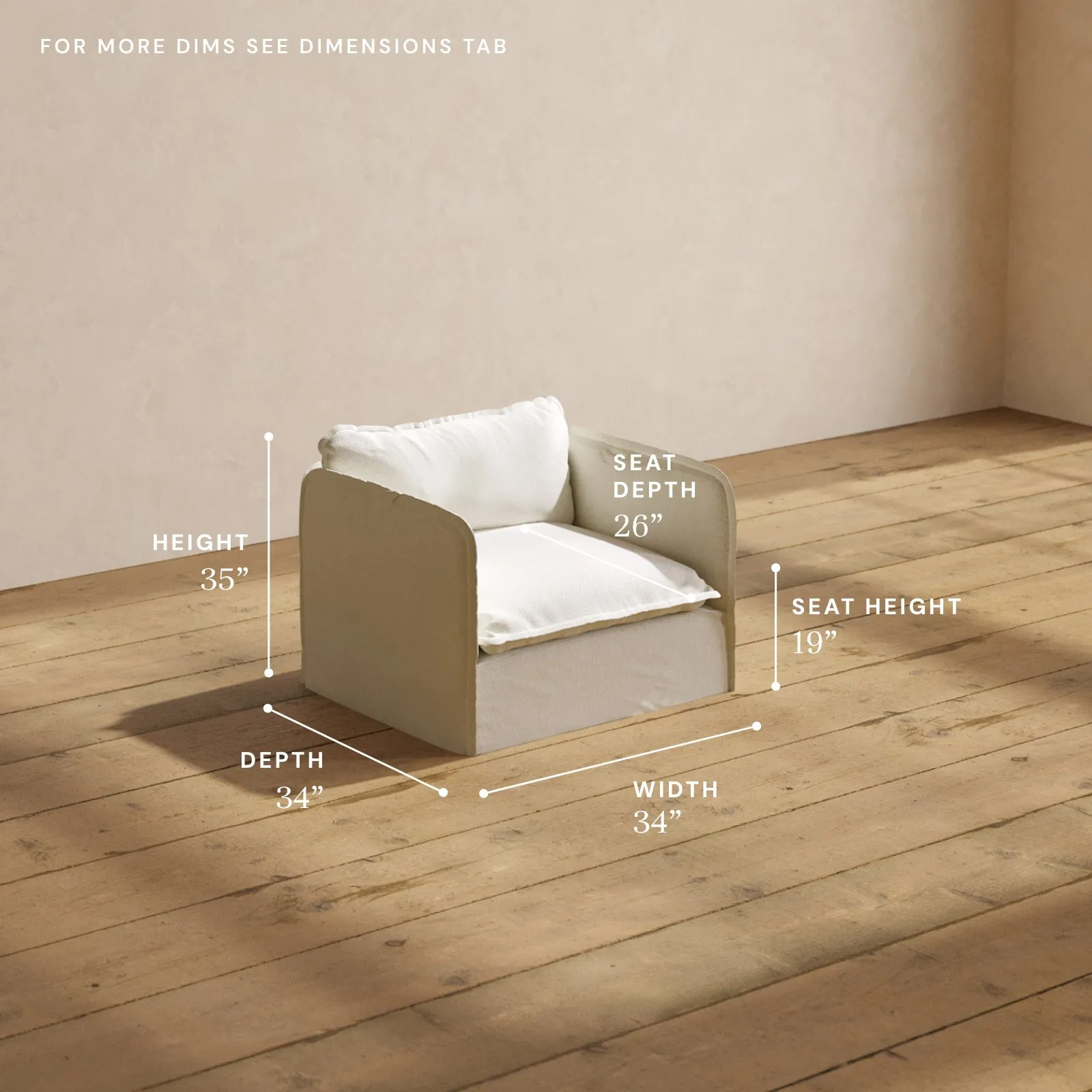 Modular Performance Armchair in Eggshell | Deluxe Blend