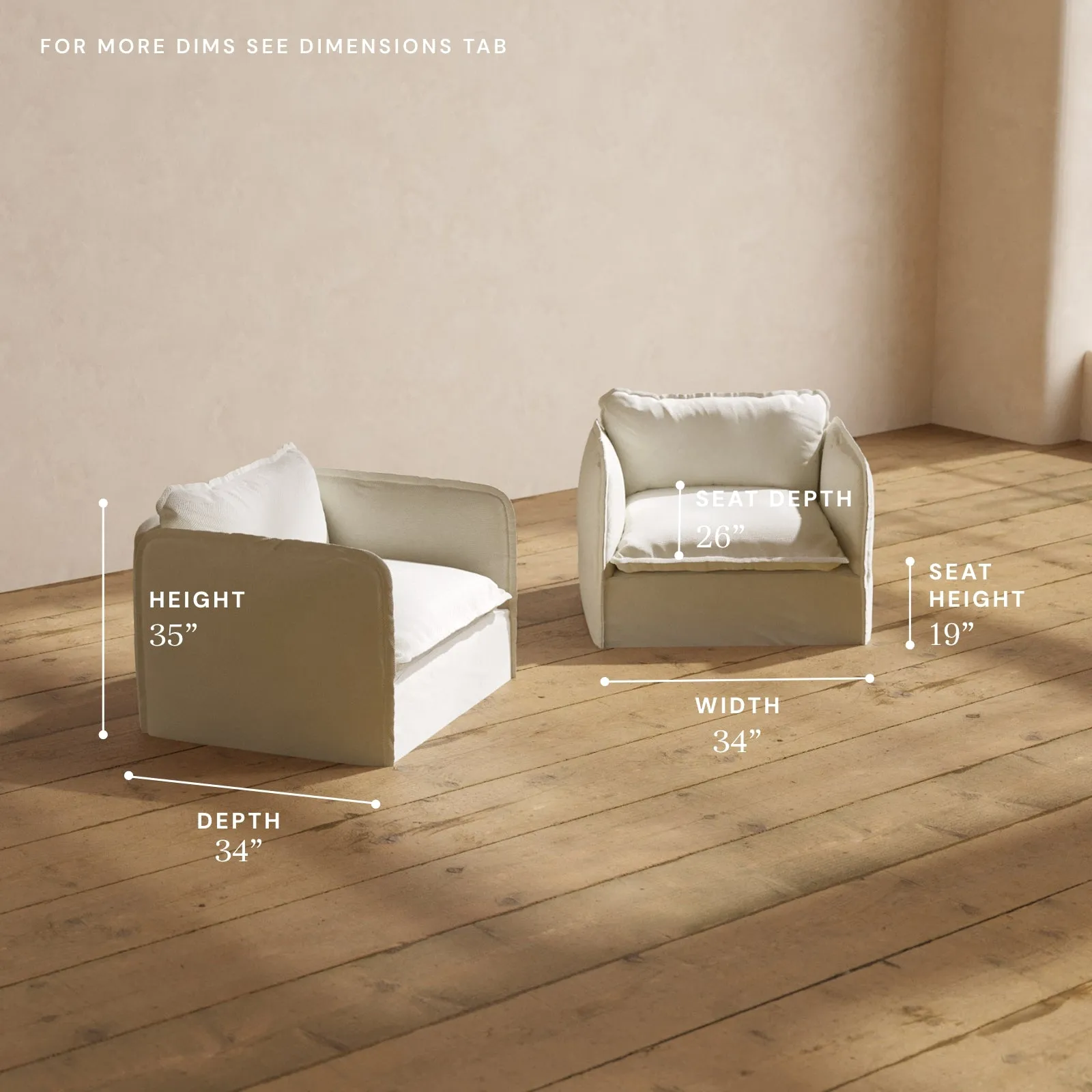 Modular Performance Armchair Set in Eggshell | Relaxed Blend