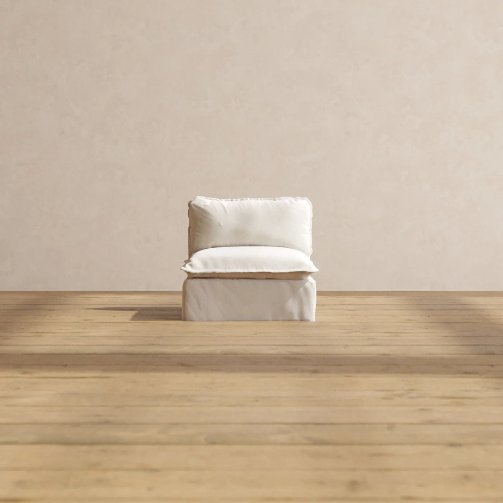 Modular Performance Armless Chair in Flour | Relaxed Blend