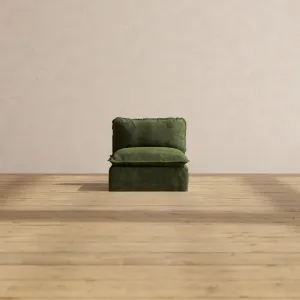 Modular Performance Armless Chair in Olive | Deluxe Blend