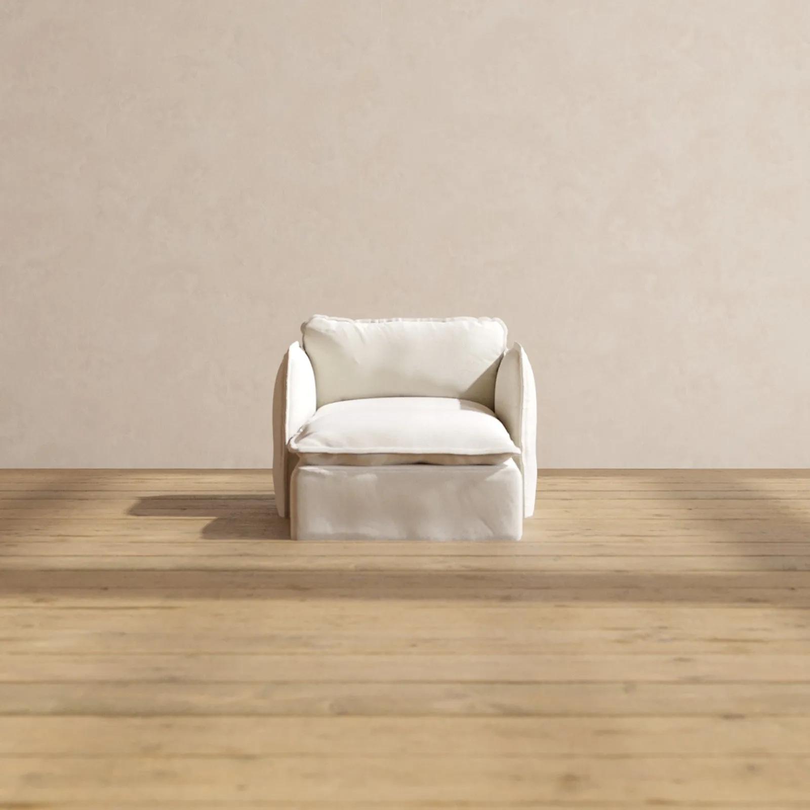 Modular Performance Chaise Armchair in Flour | Relaxed Blend